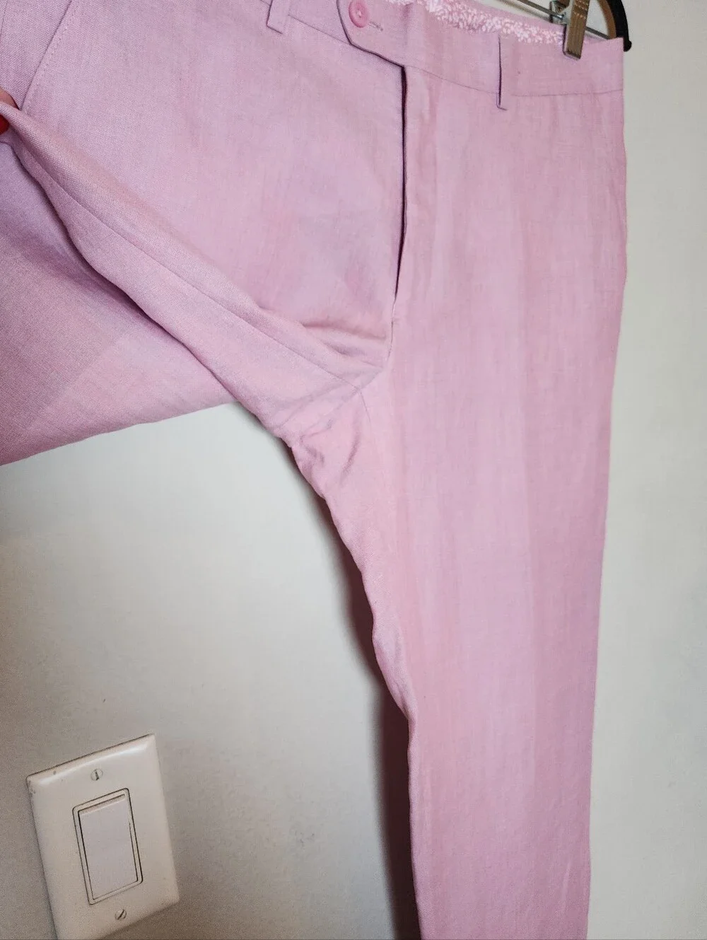 33x32 100% Linen Pink Pants Bar lll Men's Size 33 Slacks Dress Pants Breathable
